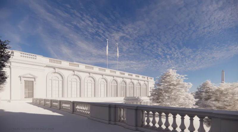 Dự án này được ông Trump ấp ủ suốt nhiều năm. Ảnh: McCrery Architects PLLC. Cung điện khiêu vũ trong Nhà Trắng Di sản mạ vàng của Tổng thống Trump 2.png