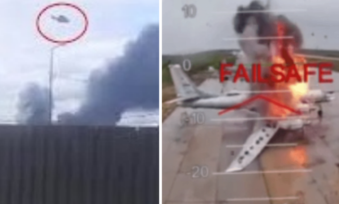 UAV được triển khai và tấn công Tu-95 trong Chiến dịch Mạng nhện. Ảnh: MW. Nga khẩn cấp xây hầm trú ẩn kiên cố cho chiến đấu cơ, sau các đòn không kích UAV của Ukraine 4.png