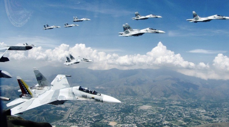 Máy bay chiến đấu Su-30MK2 của Không quân Venezuela. Ảnh: MW. Máy bay chiến đấu tầm xa nhất ở châu Mỹ bảo vệ Venezuela Su-30MK2 có năng lực như thế nà 2.jpeg