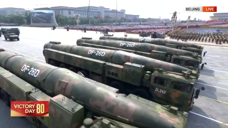 Tên lửa DF-26 được mệnh danh là “Sát thủ Guam”. Ảnh: CCTV. DF-26D.png