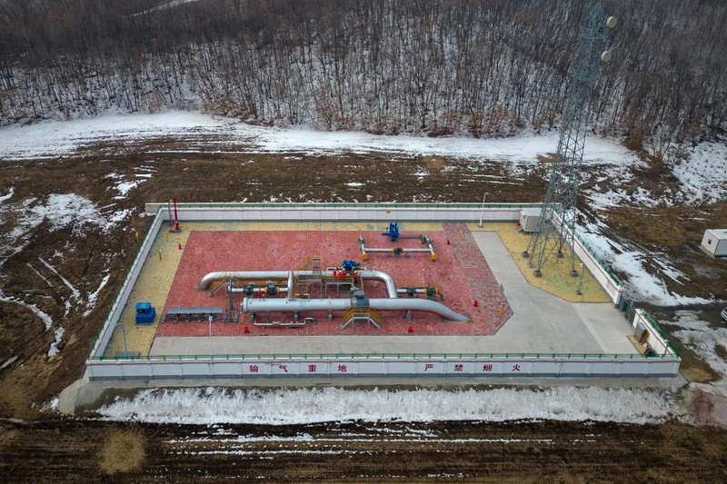 Cơ sở đường ống dẫn khí đốt Sức mạnh Siberia ở Hắc Hà, Trung Quốc. Ảnh: Bloomberg. Chiến thắng năng lượng của Putin tại Trung Quốc thách thức tham vọng xuất khẩu LNG của Mỹ 2.jpg