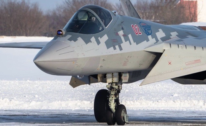Máy bay chiến đấu Su-57 của Lực lượng Không quân Vũ trụ Nga. Ảnh: MW.