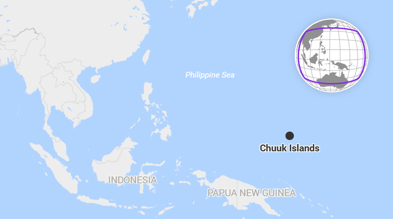 Vị trí nhóm đảo Chuuk. Ảnh: SCMP. Hạm đội ma của Nhật Bản từ Thế chiến thứ II đang đầu độc đảo thiên đường ở Thái Bình Dương 3.png