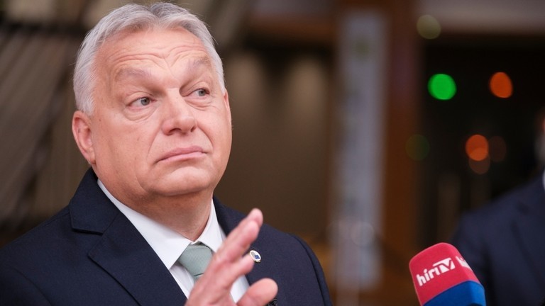 Thủ tướng Hungary Viktor Orban phát biểu với các nhà báo. Ảnh: Getty.