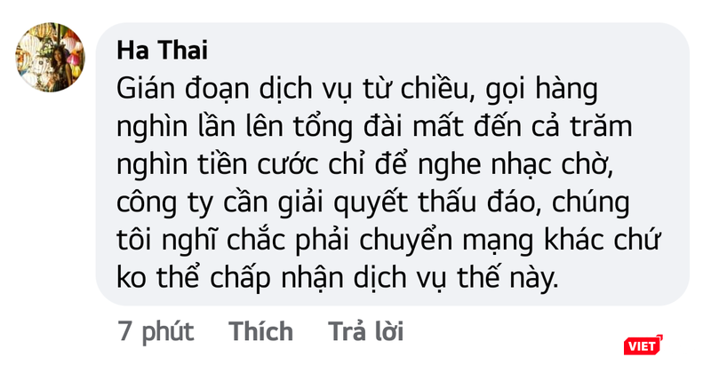 Những bình luận bức xúc của khách hàng.