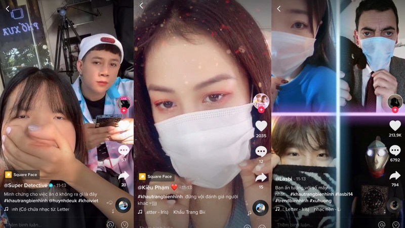 Trào lưu "Khẩu trang biến hình" Trào lưu "Khẩu trang biến hình"