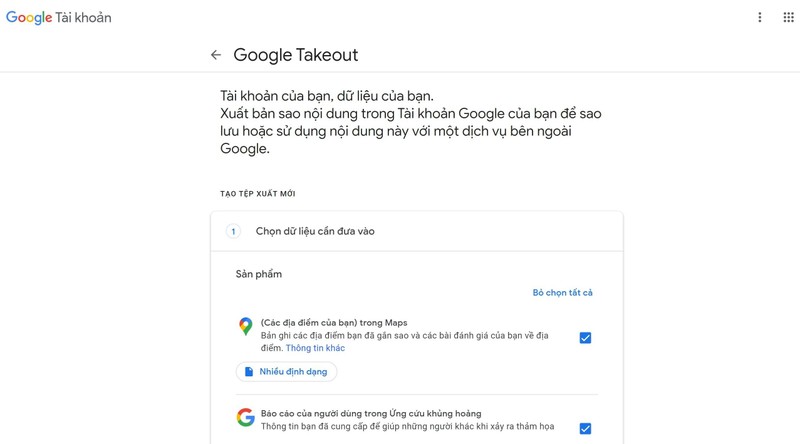 Sao lưu dữ liệu bằng Google Takeout. Sao lưu dữ liệu bằng Google Takeout.
