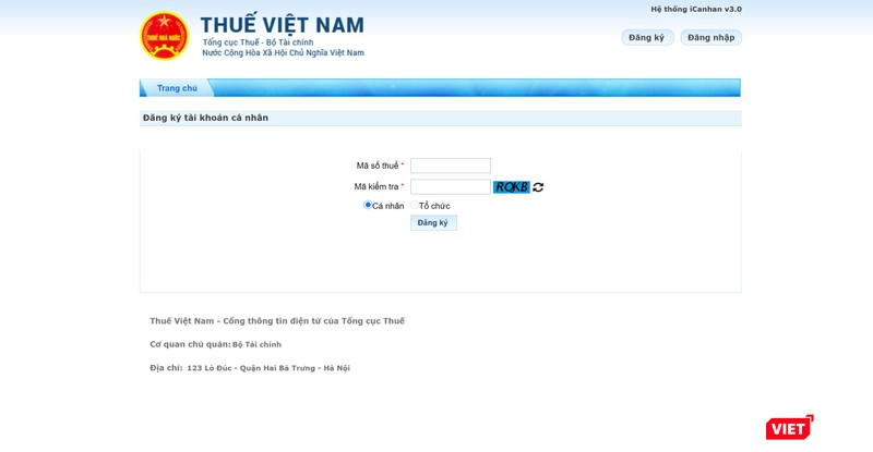 Cổng đăng ký tại Tổng cục Thuế. Cổng đăng ký tại Tổng cục Thuế.