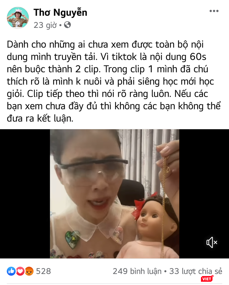 Bài đăng đính chính của tác giả.