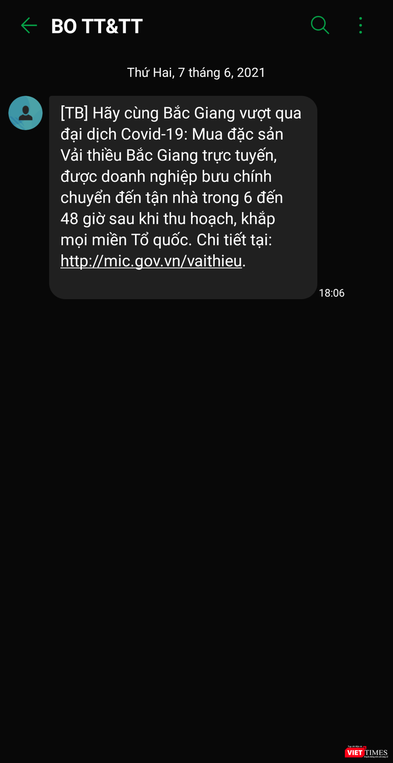 Tin nhắn vận động của Bộ TT&amp;TT.