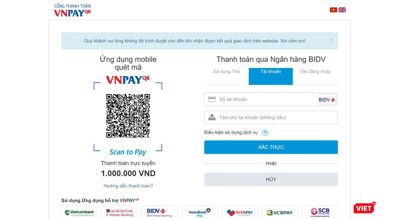 Website hỗ trợ nhiều phương thức ủng hộ khác nhau. Website hỗ trợ nhiều phương thức ủng hộ khác nhau.