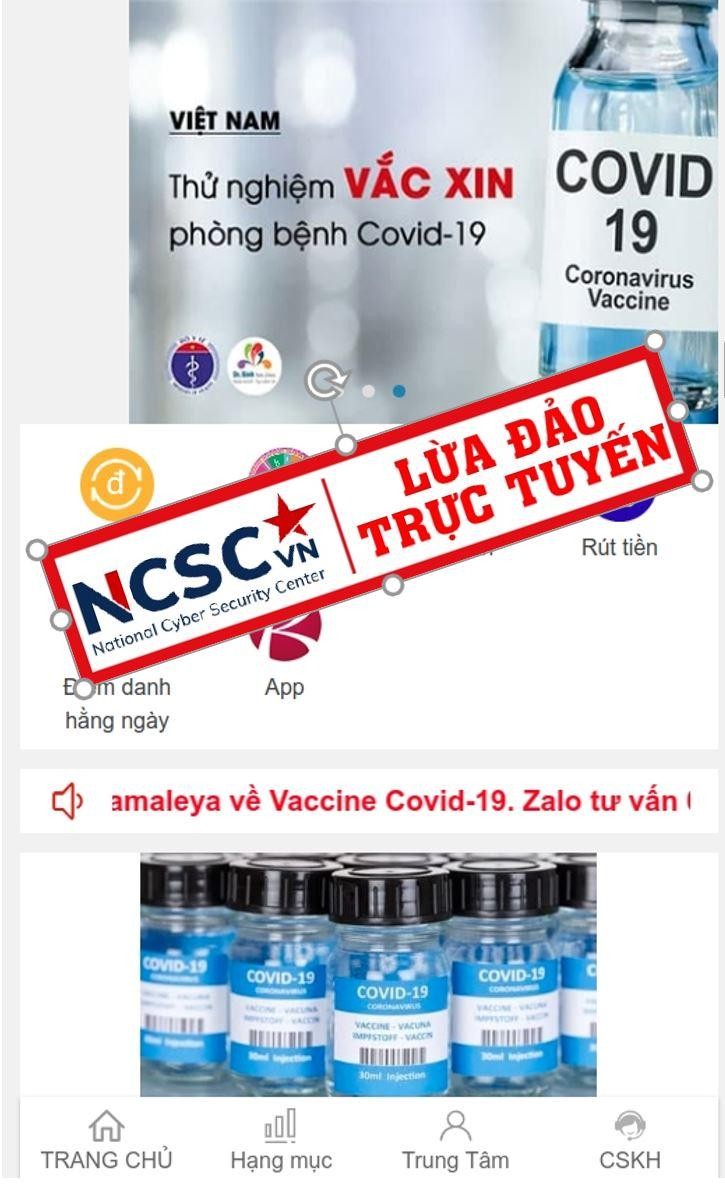 Các thông tin giả mạo bị gắn nhãn. Ảnh: NCSC. Các thông tin giả mạo bị gắn nhãn. Ảnh: NCSC.