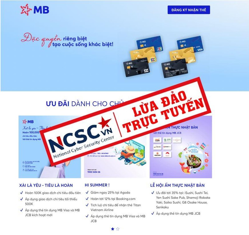 Các thông tin giả mạo bị gắn nhãn. Ảnh: NCSC. Các thông tin giả mạo bị gắn nhãn. Ảnh: NCSC.