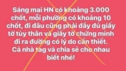 Thông tin sai sự thật bị xử phạt. Ảnh chụp màn hình.