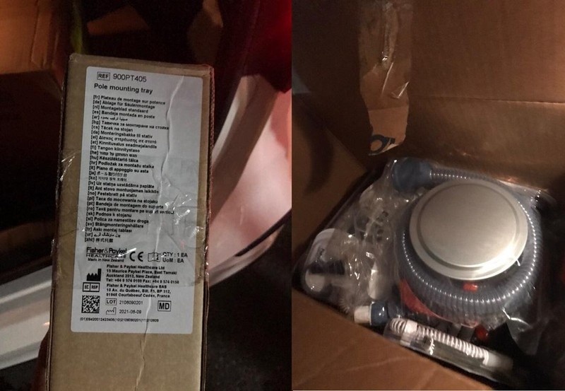 Thiết bị y tế được phát hiện trên xe ô tô tại Sóc Sơn. Ảnh: Công an Hà Nội. Thiết bị y tế được phát hiện trên xe ô tô tại Sóc Sơn. Ảnh: Công an Hà Nội.