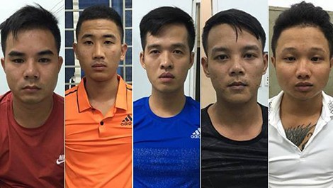 Các đối tượng tại cơ quan Công an.