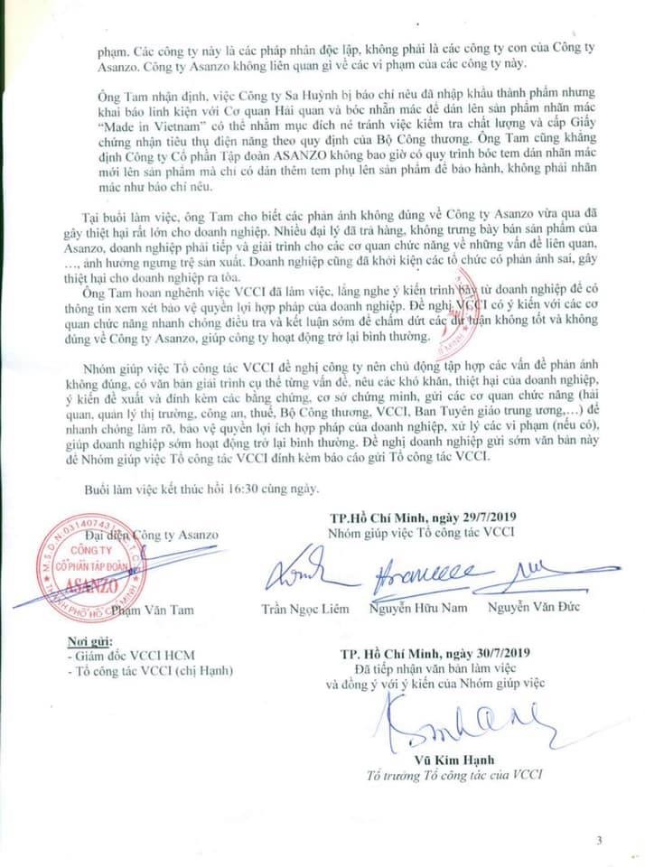 Trong 70 ngày qua Asanzo đã phải tiếp 7 đoàn thanh tra, kiểm tra. Trong cùng một thời điểm có tới 3-4 đoàn cùng vào. Có đoàn, số lượng công chức vào kiểm tra lên tới 70 người.