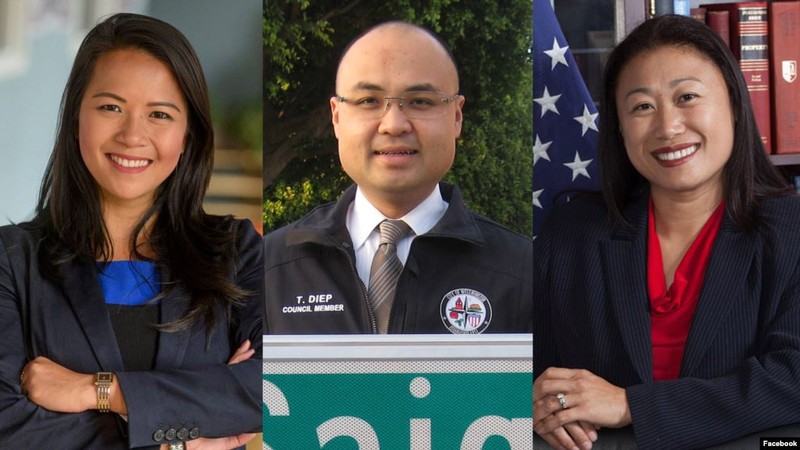 Từ trái sang phải: Dân biểu Trâm Nguyễn, Dân biểu Tyler Diệp và Thượng nghị sĩ Janet Nguyễn. Những người gốc Việt thành công trên đất Mỹ. Từ trái sang phải: Dân biểu Trâm Nguyễn, Dân biểu Tyler Diệp và Thượng nghị sĩ Janet Nguyễn. Những người gốc Việt thành công trên đất Mỹ.