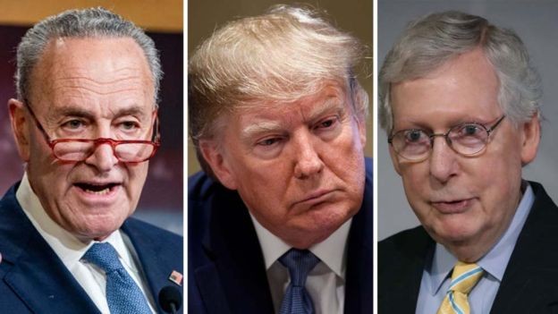 Thượng nghị sĩ Dân chủ Chuck Schumer (trái) và lãnh đạo đảng Cộng hòa Mitch McConnell (phải) sẽ là những nhân vật chủ chốt trong phiên tòa Thượng viện. Thượng nghị sĩ Dân chủ Chuck Schumer (trái) và lãnh đạo đảng Cộng hòa Mitch McConnell (phải) sẽ là những nhân vật chủ chốt trong phiên tòa Thượng viện.