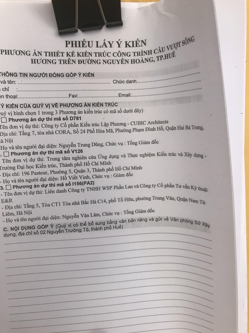 Phiếu lấy ý kiến