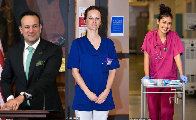 Thủ tướng Ireland, hoa hậu Anh, đạo diễn điện ảnh, vận động viên, chính trị gia Pháp,... quay trở lại công việc của bác sỹ và y tá, Công nương Thụy Điển đến bệnh viện làm nhân viên hỗ trợ, góp phần vào cuộc chiến chống Covid-19.