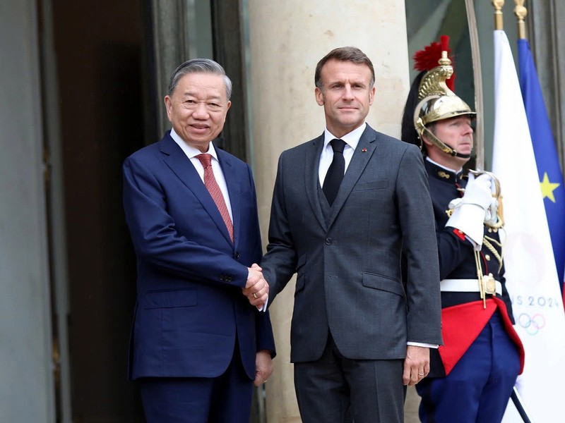 Tổng thống Pháp Macron trong cuộc gặp với Tổng Bí thư Tô Lâm tháng 10/2024. Ảnh Minh Nhật, Nhật Bắc ly-do-tong-thong-phap-tham-viet-nam-dau-tien-trong-chuyen-cong-du-dong-nam-a-62048.jpg