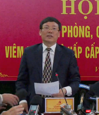 Ông Lê Duy Thành - Phó chủ tịch thường trực UBND tỉnh Vĩnh Phúc, Phó trưởng Ban Chỉ đạo phòng dịch Covid-19. Ảnh: Minh Thúy Ông Lê Duy Thành - Phó chủ tịch thường trực UBND tỉnh Vĩnh Phúc, Phó trưởng Ban Chỉ đạo phòng dịch Covid-19. Ảnh: Minh Thúy