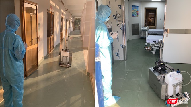 Bệnh viện Dã chiến Củ Chi chính thức đưa robot khử khuẩn phòng cách ly đi vào hoạt động (Ảnh: Hòa Bình) Bệnh viện Dã chiến Củ Chi chính thức đưa robot khử khuẩn phòng cách ly đi vào hoạt động (Ảnh: Hòa Bình)
