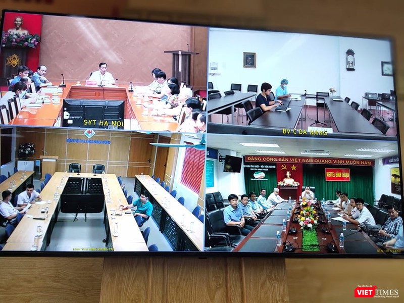 Các điểm cầu kết nối với Bộ Y tế (Ảnh: Minh Thúy) Các điểm cầu kết nối với Bộ Y tế (Ảnh: Minh Thúy)