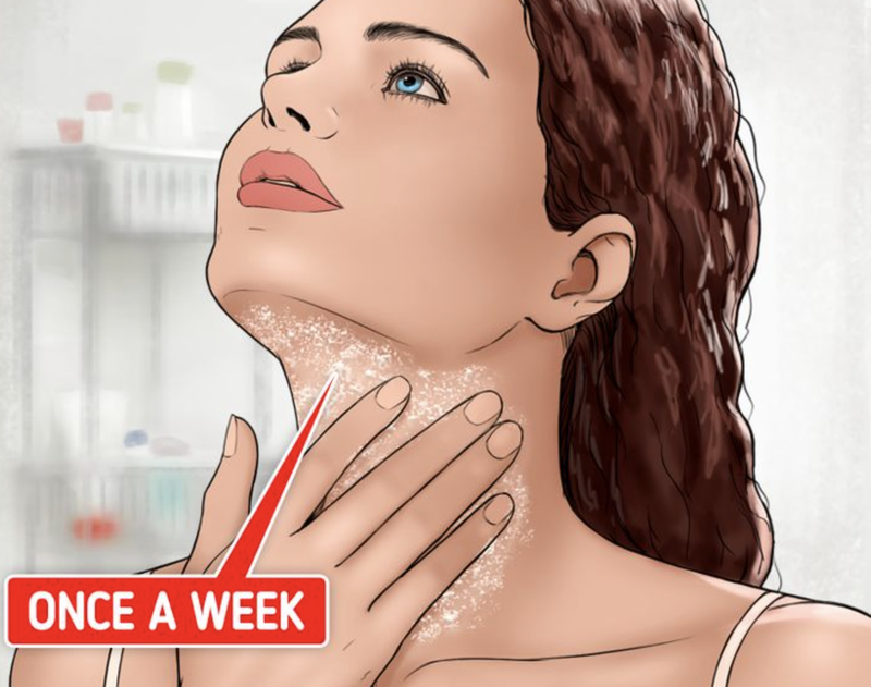 Tẩy da chết cho cổ (Ảnh: Brightside) Tẩy da chết cho cổ (Ảnh: Brightside)