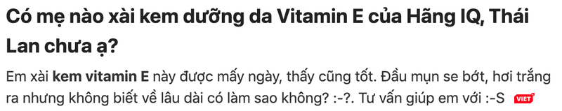 Bình luận của một người đang dùng kem (Ảnh: VT) Bình luận của một người đang dùng kem (Ảnh: VT)