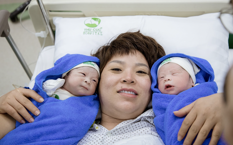 3 mẹ con chị M. (Ảnh - BVCC)