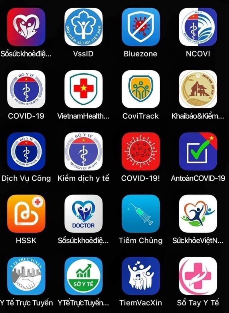 Quá nhiều ứng dụng phòng, chống dịch khiến người dân như lạc vào ma trận (Ảnh - ST)