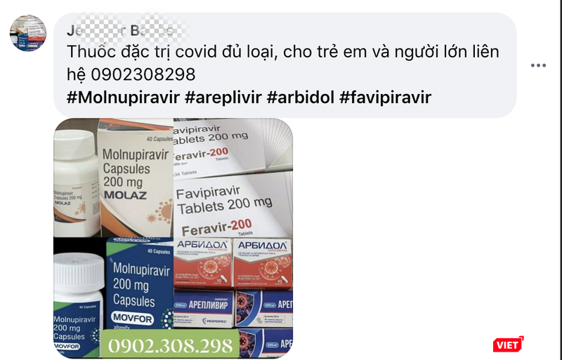 Quảng cáo thuốc đặc trị COVID-19 đủ loại (Ảnh - M.T)