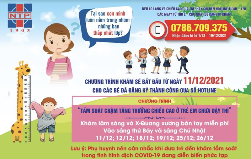 Chương trình tầm soát chậm tăng trưởng chiều cao cho trẻ em (Ảnh - BVCC)