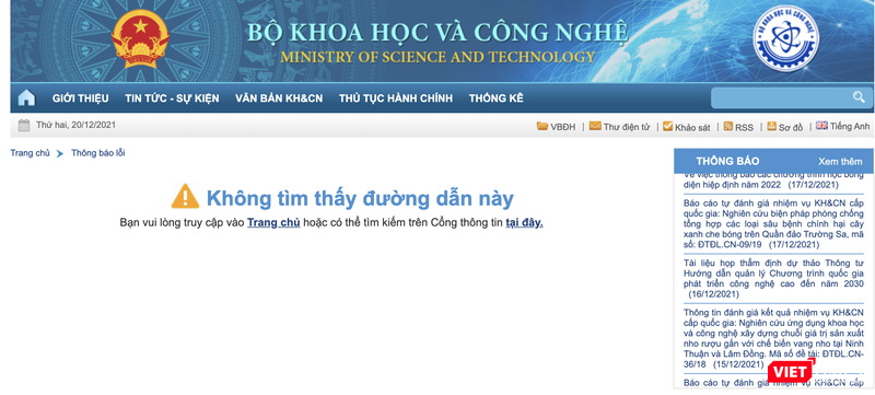 Bộ KH&amp;CN gỡ link thông báo về bộ Kit (Ảnh - VT)