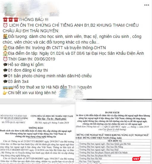 Những quảng cáo rầm rộ về việc thi chứng chỉ năng lực ngoại ngữ Những quảng cáo rầm rộ về việc thi chứng chỉ năng lực ngoại ngữ