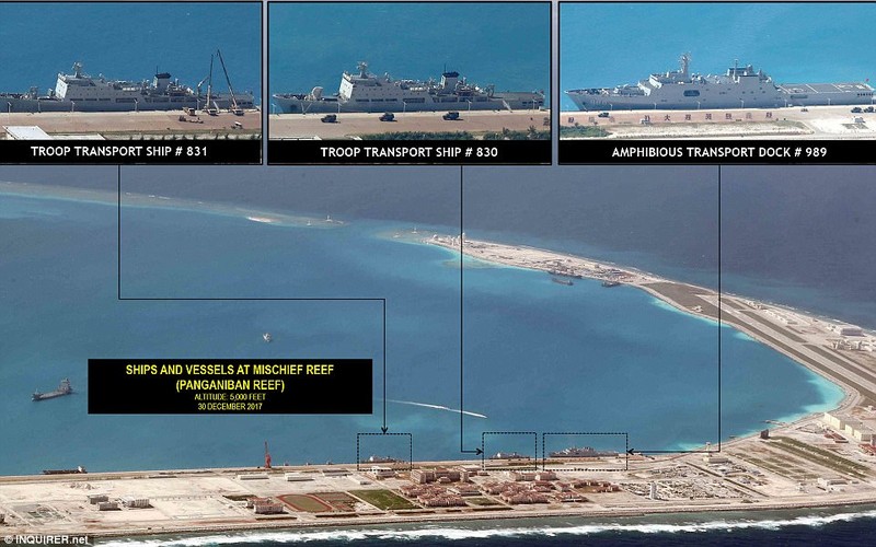 Bắc Kinh đã xây cảng vận chuyển trên đảo đá Vành Khăn.