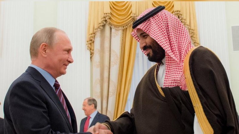 Tổng thống Nga Putin và thái tử Ả rập Xê-út Mohammed bin Salman.