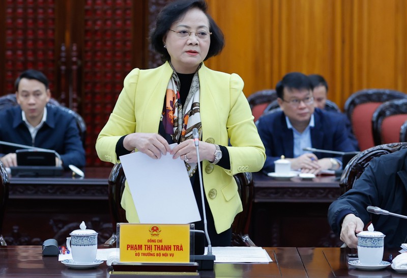 Bộ trưởng Bộ Nội vụ Phạm Thị Thanh Trà phát biểu tại phiên họp. Ảnh: VGP. img4076-17339831253851040517336.jpg