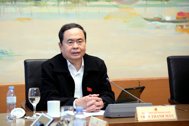 Chủ tịch Quốc hội Trần Thanh Mẫn phát biểu tại phiên thảo luận tổ. Ảnh: Quốc hội. Anh 1.jpg
