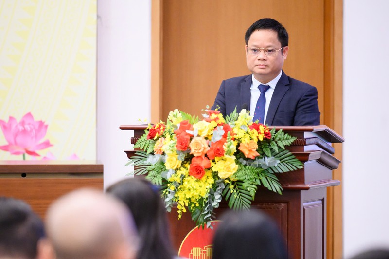 Phó Chủ nhiệm Văn phòng Quốc hội Vũ Minh Tuấn phát biểu tại họp báo. Ảnh: Quốc hội. Anh 1.jpg