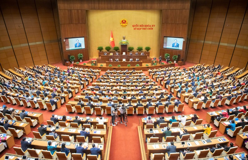 Quốc hội khoá XV khai mạc trọng thể Kỳ họp thứ 9 tại Hội trường Diên Hồng, nhà Quốc hội. Ảnh: Quochoi.vn. Anh 1.jpg