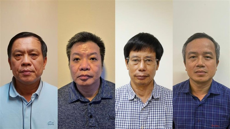 Các bị can từ trái qua phải: Nguyễn Bá Hoan, Tống Hải Nam, Nguyễn Gia Liêm, Phạm Viết Hương. Ảnh: Bộ Công an. Anh 1.jpg