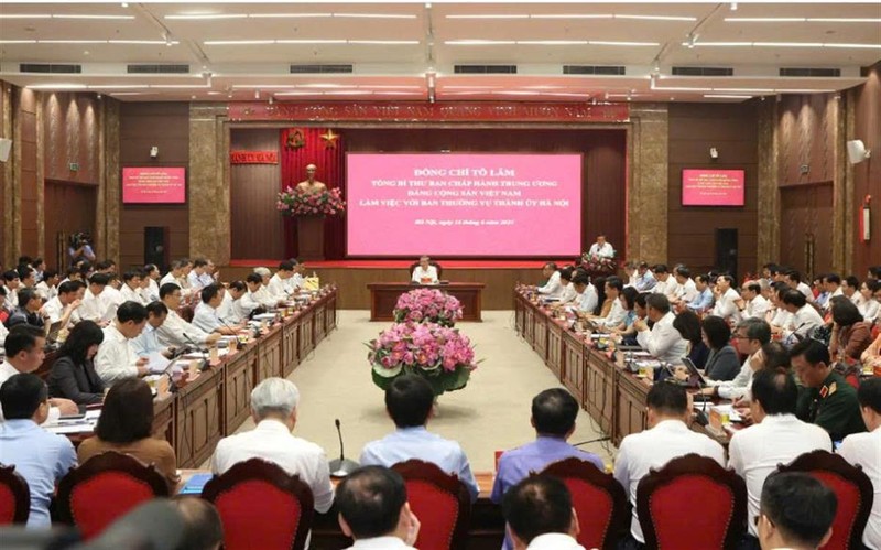 Toàn cảnh buổi làm việc. Ảnh: Thu Hà. Anh 1.png
