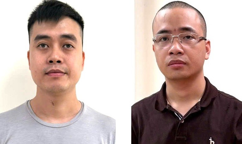 Hoàng Quang Thịnh (bên trái) và La Khắc Minh. Ảnh: Bộ Công an. Anh 1.jpg