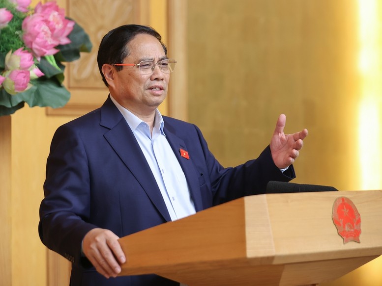 Thủ tướng Phạm Minh Chính phát biểu tại buổi làm việc. Ảnh: VGP. Anh 1.jpg