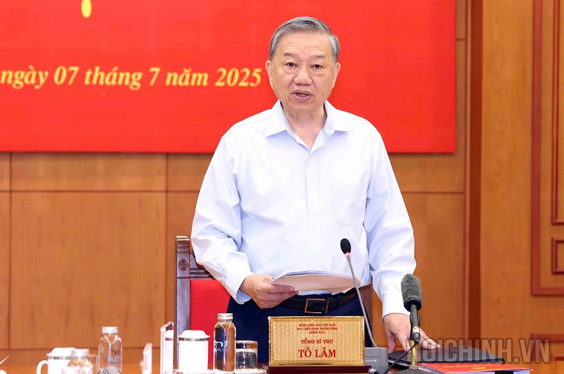 Tổng Bí thư Tô Lâm phát biểu kết luận phiên họp. Ảnh: Noichinh.vn. Anh 1.jpg