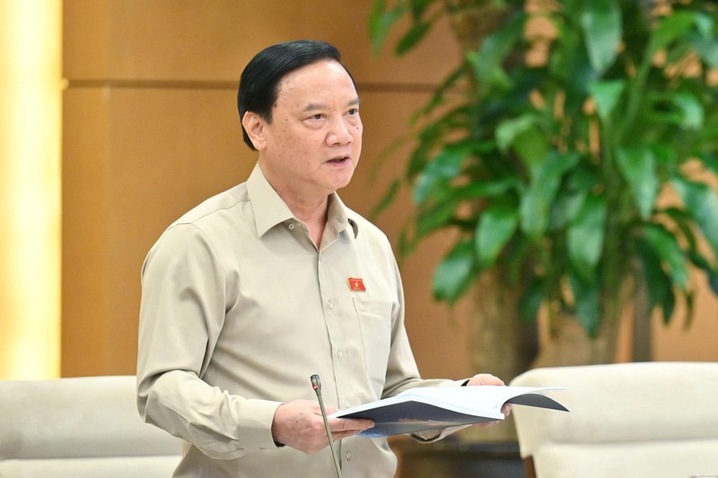 Phó chủ tịch Quốc hội Nguyễn Khắc Định phát biểu tại phiên họp. Ảnh: Quốc hội. Anh 1.jpg