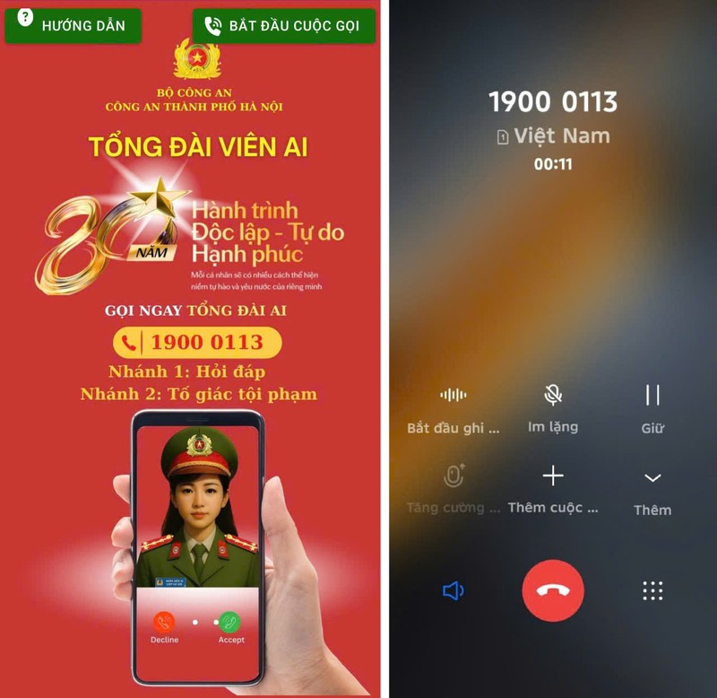 Kết nối điện thoại với đầu số 1900.0113 - Callbot, người dân gọi đến đầu số 1900.0113 để đặt câu hỏi và nghe thông tin trả lời tự động. Anh 1.jpeg